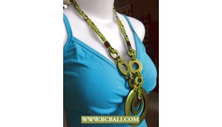 Bali Hand Painted Wood Necklace Fashion